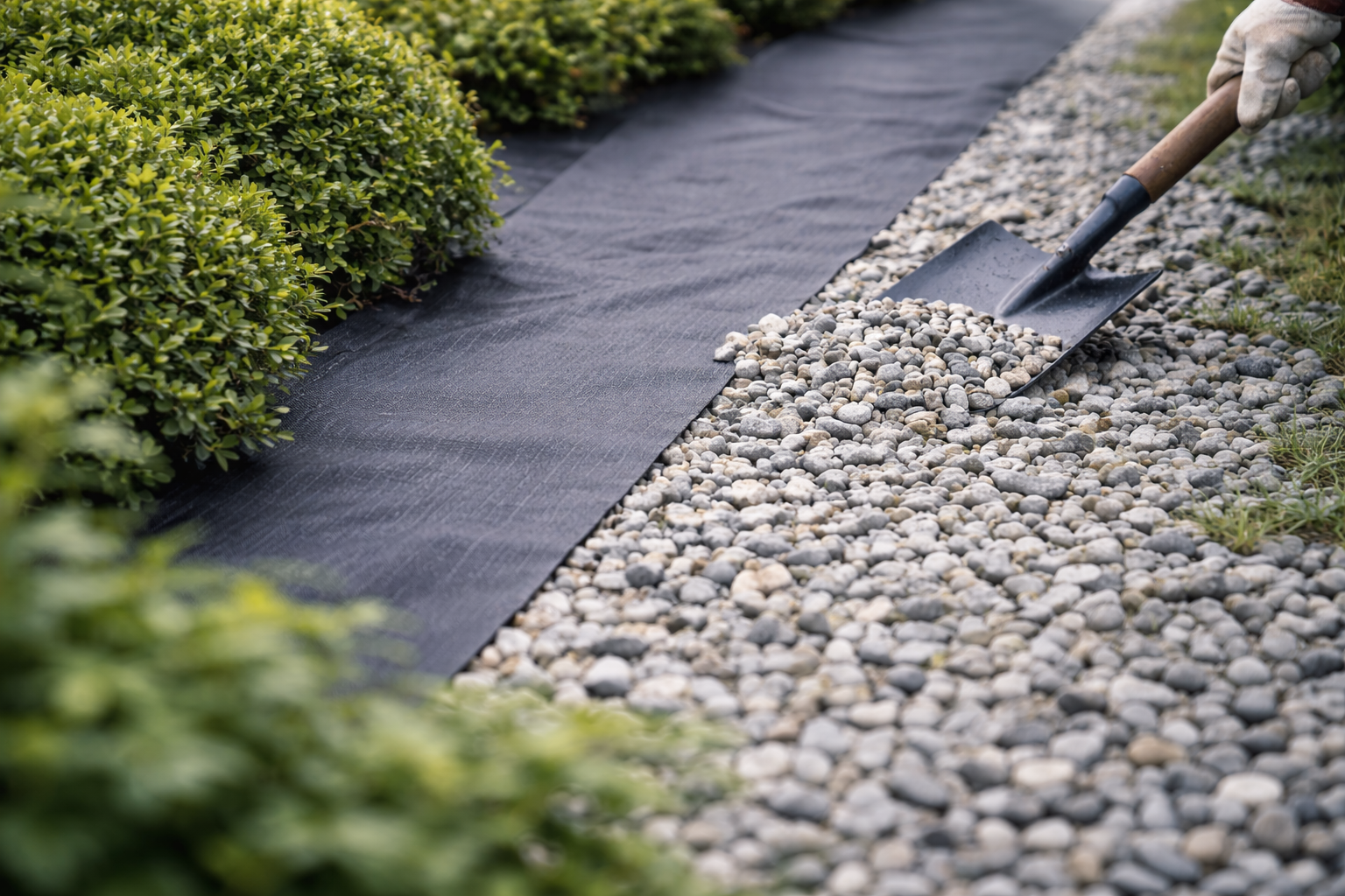防草シート・砂利敷きのイメージ